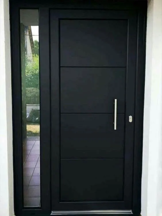 Crna alu ulazna vrata sa bočnim staklom